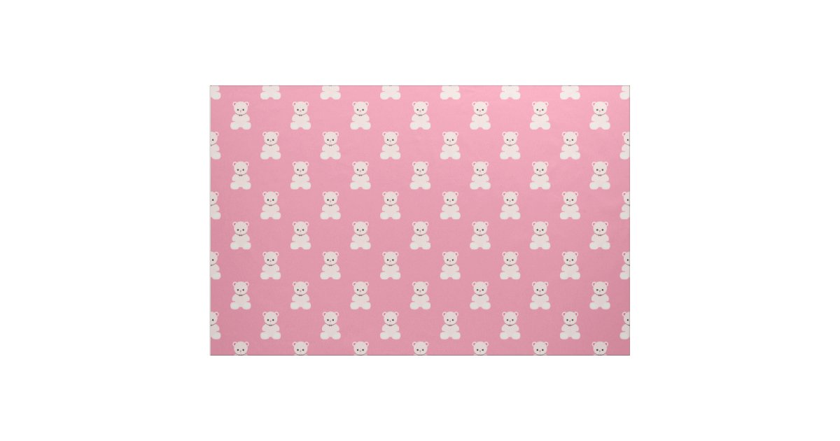 Pink Teddy Bears Fabric | Zazzle