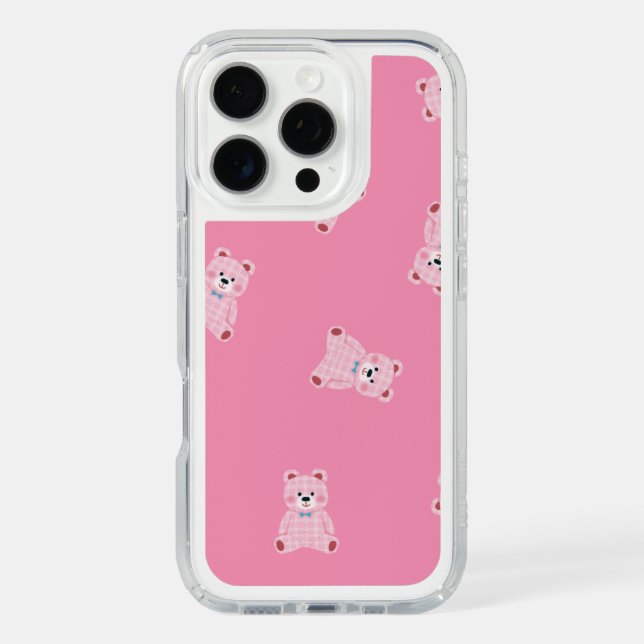 "Pink Teddy Parade – Cute Aesthetic Phone Case" Speck iPhone Case (Front)