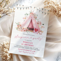 Pink Teepee Sleepover Tent Outdoor Birthday