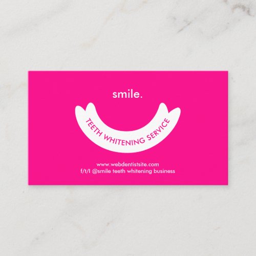 Pink Teeth Whitening Service Minimal Oral Care Business Card