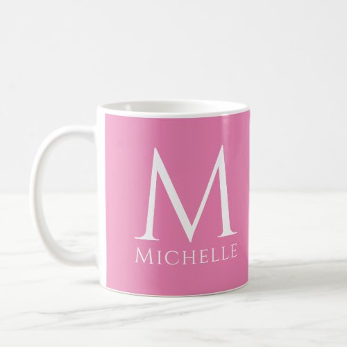 Pink Template Monogram Initial Name Customizable Coffee Mug