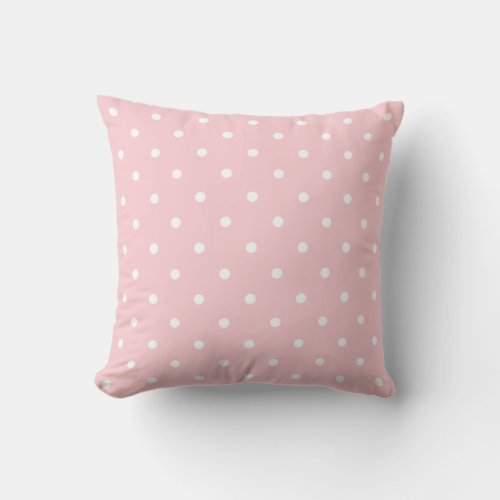 Pink Template White Polka Dot Trend Elegant Pastel Throw Pillow
