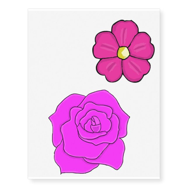 Pink temporary tattoos (Front)