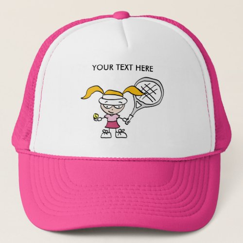 Pink Tennis Cap  Hat with customizable print