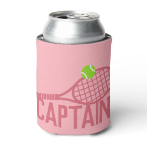 Pink Tennis Captain Personalized  Can Cooler