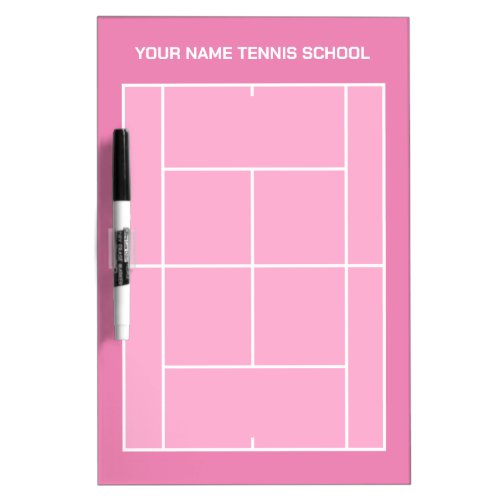 Pink tennis court layout dry erase board for coach