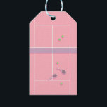 Pink Tennis Court Preppy Modern Tennis Player   Gift Tags<br><div class="desc">Personalized classic tennis court design in pink with classic, chic, preppy & elegant tennis rackets and green tennis balls. Simple, minimalist gift for your tennis coach or tennis team. Personalized Gift for a tennis player. Pink tennis court illustration. Trendy tennis players home decor. Trendy modern tennis player gifts. Cool retro...</div>