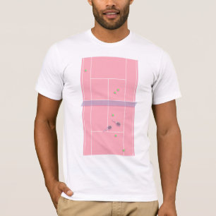Pink Tennis Court Preppy Modern Tennis Player T-Shirt