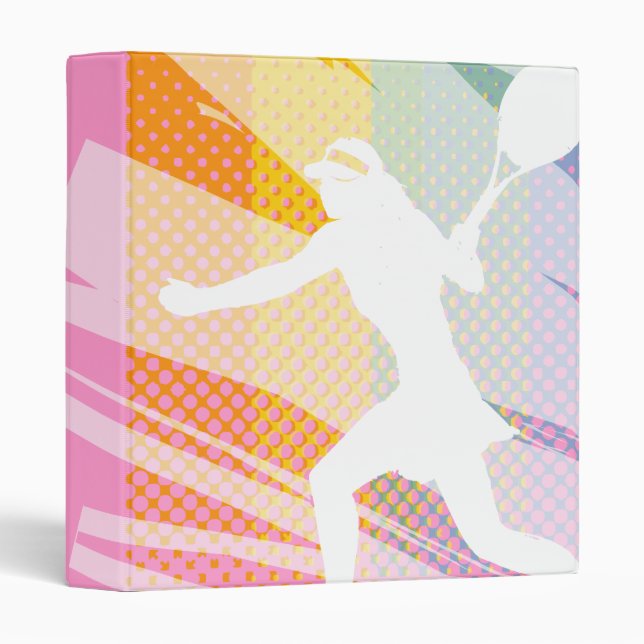 Pink tennis folder binder with female silhouette (Front/Spine)