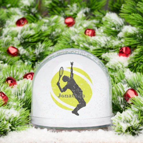 Pink Tennis Girl Personalized Holiday Snow Globe