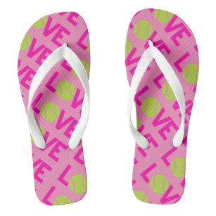 Pink Tennis  LOVE -    Flip Flops