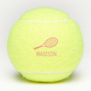 Pink Tennis Monogram Name Custom Personalized Balls