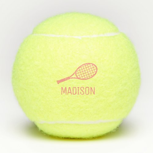 Pink Tennis Monogram Name Custom Personalized Tennis Balls
