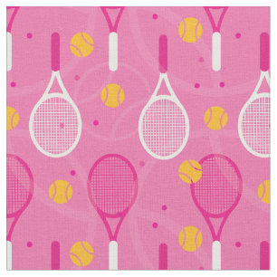 Pink tennis rackets fabric