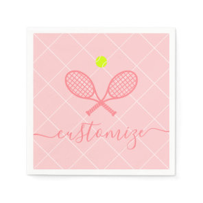 Pink Tennis Theme Party Cocktail Banquet Napkins