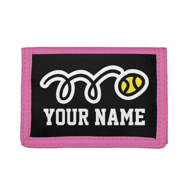 Pink tennis wallet for girls | Custom kids gifts (Front)