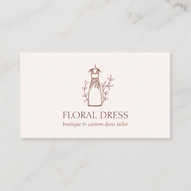 Pink Terracotta Original Illustration Fashion Business Card
