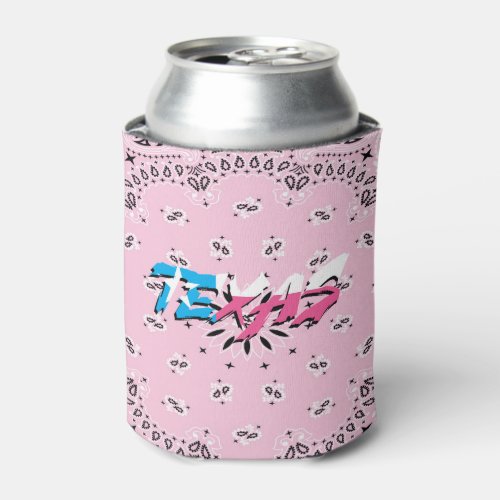 Pink Texas Can Cooler