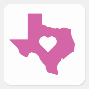 Pink Texas Square Sticker