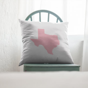 Pink Texas Throw Pillow by silhouette_emporium at Zazzle