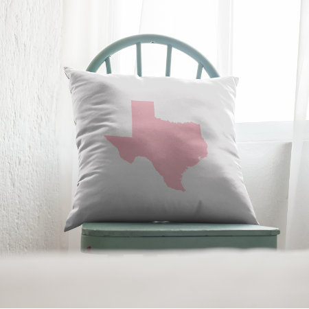Pink Texas Throw Pillow
