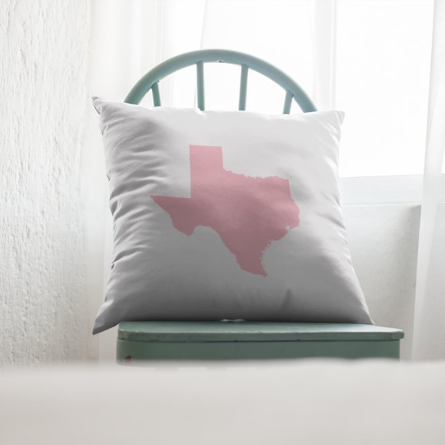 Pink Texas Throw Pillow (Pink Texas Shape Customizable Pillow)