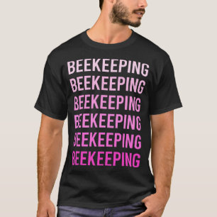 Pink Text Beekeeping Beekeeper Apiculture T-Shirt