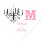 Pink Text Black Chandelier Monogram Custom Sticker