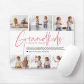 Pink Text | Grandkids Make Life Grand Photo Mouse Pad (With Mouse)