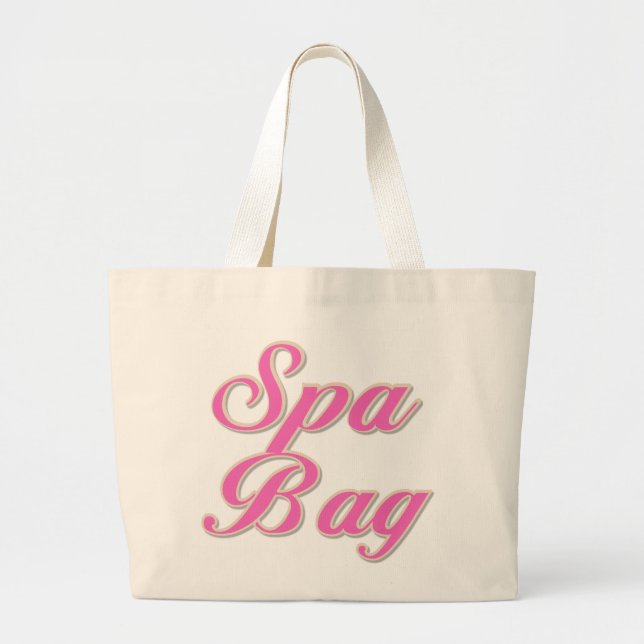 Pink Text Spa Bag Tote Bag (Front)