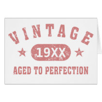 Pink Text Vintage Aged to Perfection Greeting Card