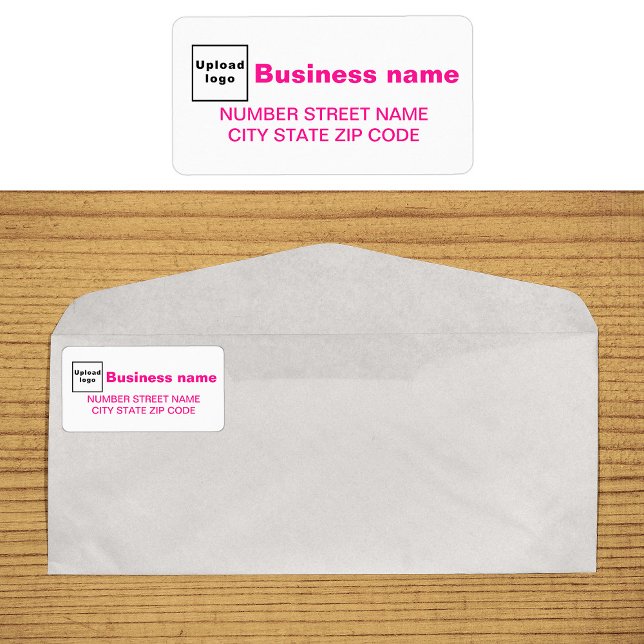 Pink Texts Business Address Label (Business address label in pink text)