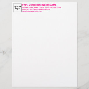 Pink Texts Heading of Business Letterhead