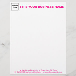Pink Texts on Header and Footer of Business Letterhead
