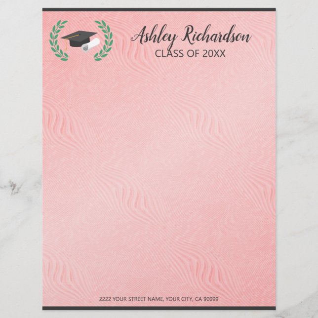 Pink Texture Background Letterhead (Front)