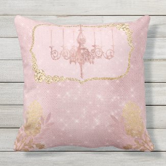 Pink "Textured" Chandelier Mirror Large Pillow