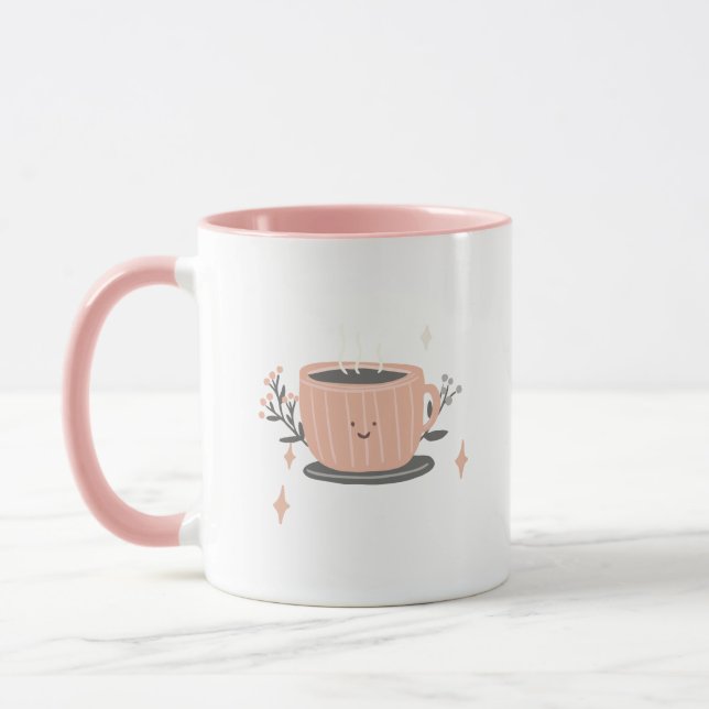 Pink Textured Coffee Cups & Mugs (Left)