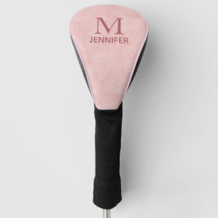 Pink Textured Leather Monogram Personalized Name Golf Head Cover