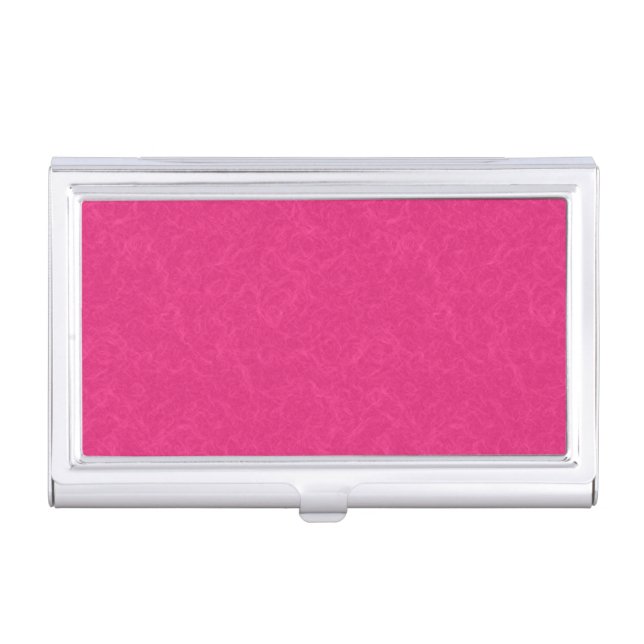Pink textured surface with subtle swirling pattern business card case (Front)