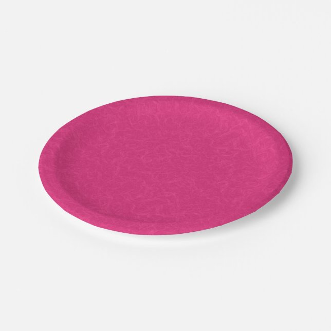 Pink textured surface with subtle swirling pattern paper plates (Angled)