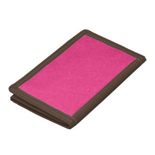 Pink textured surface with subtle swirling pattern trifold wallet