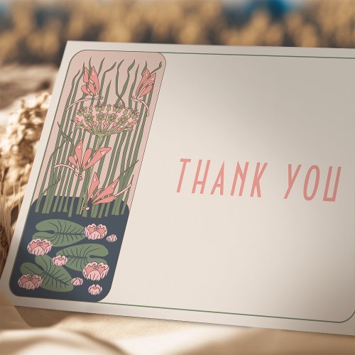 Pink Thank You Card Belle Epoque Dragonfly Wedding