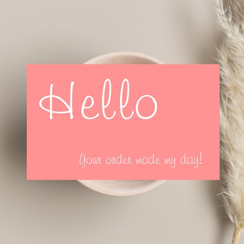 Pink Thank you Card l Small Business Note Cards