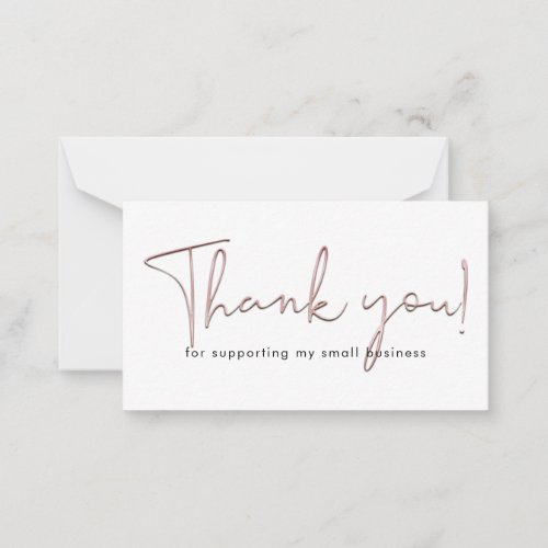 Pink Thank You For Supporting Note Card