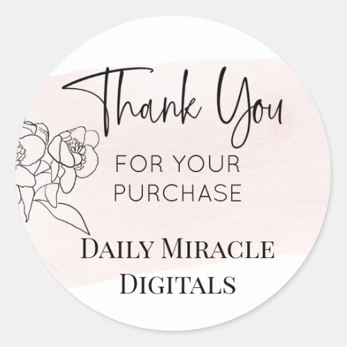 Pink Thank you for your Business Sticker