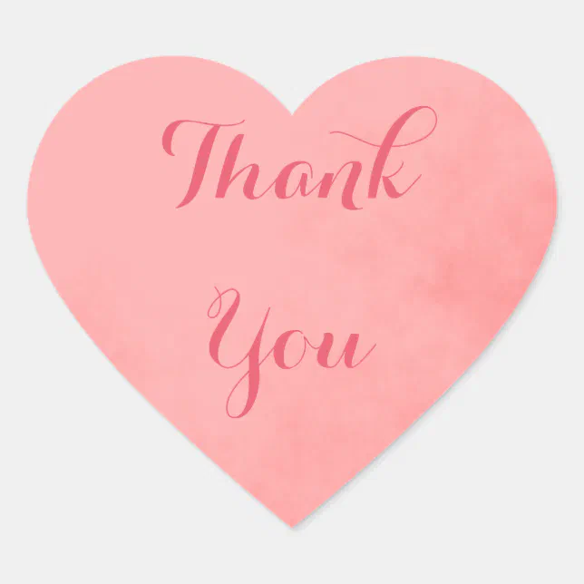 Pink Thank You Heart Sticker | Zazzle