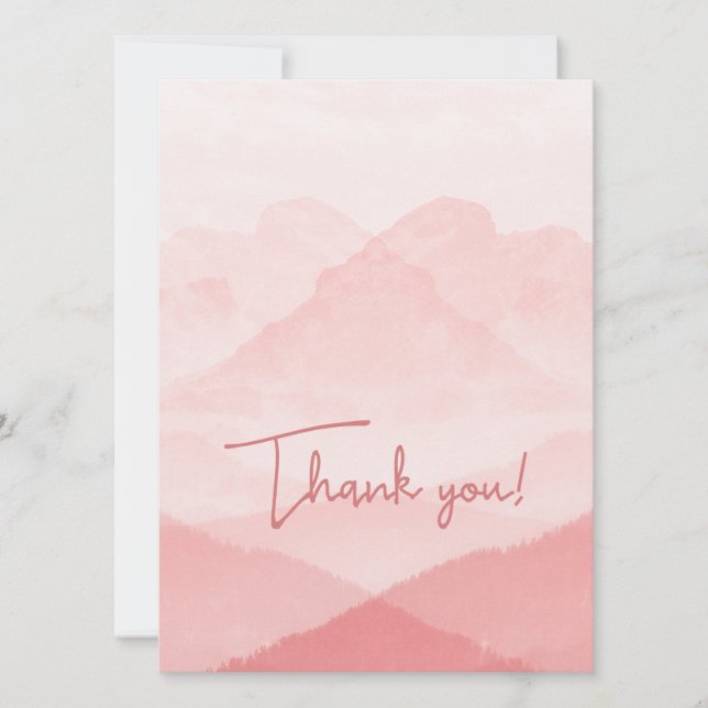 Pink Thank You Holiday Card (Front)