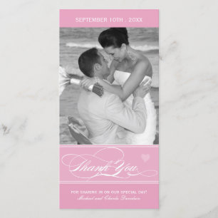 Pink Thank You Photo Card (4x8)