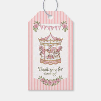 Pink Thank You Watercolor Horse Baby Shower Gift Tags