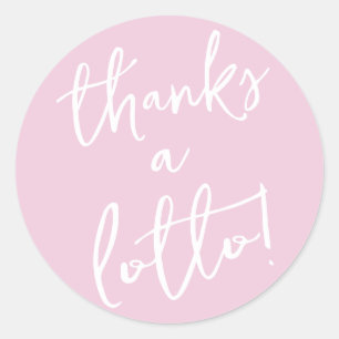 Pink Thanks a Lotto Sticker Lottery Ticket Favor